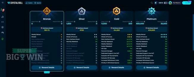 Boomerang casino interface